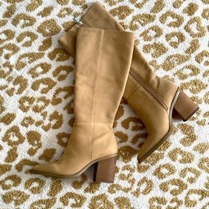 Steve Madden TOVE TAN NUBUCK Knee High Boots